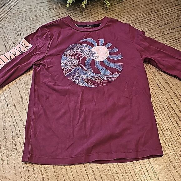 Boys burgendy long sleeve shirt size S 6/7 - Picture 10 of 10